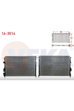 VEKA 16-3514 | Renault Megane 1 Su Radyatörü Yerli Marka