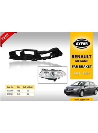 AYFAR 202300 | Renault Megane 2 2004-2009 Far Alt Ayağı Sağ Mercekli Far Tipi