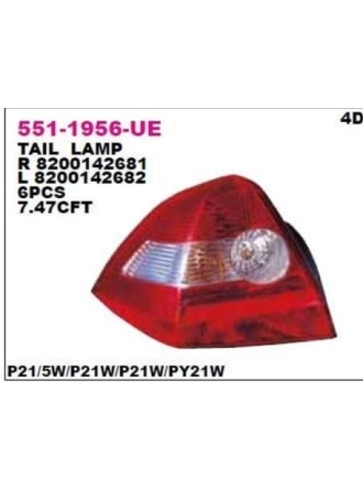 DEPO 551-1956L-UE | Renault Megane 2 2003-2005 Sol Stop Lambası