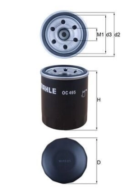 MAHLE OC495 | Yağ Filtresi 05-11 Colt-Lancer 1.1-1.3-1.5