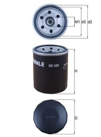 MAHLE OC495 | Yağ Filtresi 05-11 Colt-Lancer 1.1-1.3-1.5