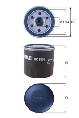 MAHLE OC1566 | Yağ Filtresi 15-Dokker-Duster-Lodgy 1.6 11-Micra