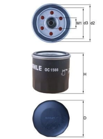 MAHLE OC1566 | Yağ Filtresi 15-Dokker-Duster-Lodgy 1.6 11-Micra