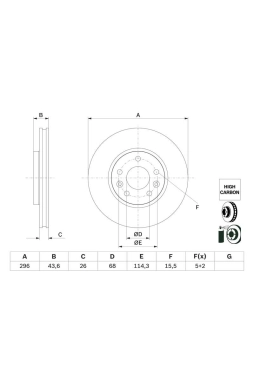 BOSCH 0986479F05 | Disk On 16-Megane.IV | 2 Adet