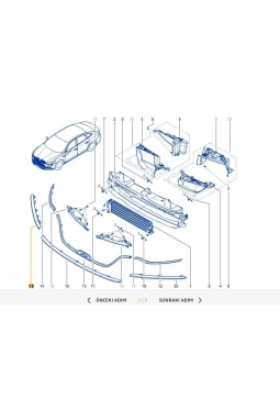 MAIS 260441014R | Renault Talisman 2015- Ön Tampon Sağ Alt Çıtası