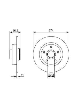 BOSCH 0986479682 | Disk Arka (Ad) 09-Grand Scenic | 2 Adet
