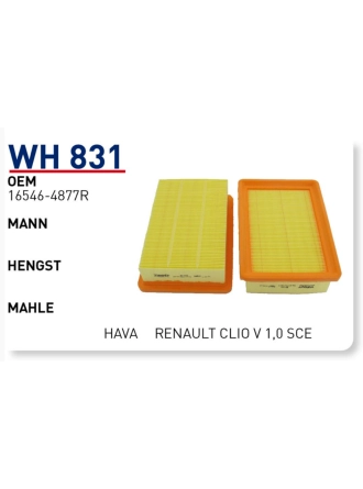 Renault Taliant 2021- 1.0 Sce B4D 1.0 tCe H4D Hava Filtresi Wunder Marka