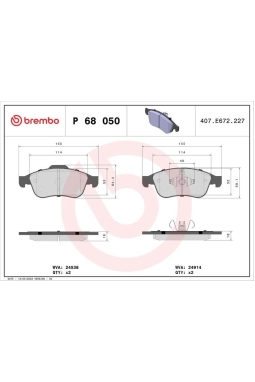 BREMBO P68050 | Fren Balatası Ön Renault Fluence Lodgy Megane III Clio V Dacia Duster Dokker