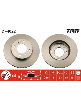 TRW DF4022 | Disk On ≪,99 Carisma 1.6 | 1 Adet
