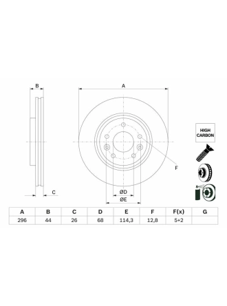 BOSCH 0986479F71 | Disk On (Ad) 16-Koleos.II | 2 Adet