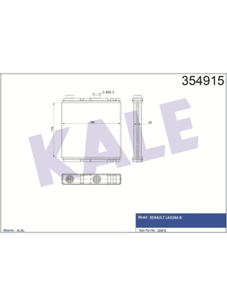 KALE 354915 | Renault Laguna 3 Kalorifer Radyatörü