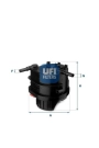 UFI 24.015.00 | Mazot Filtresi 107-1007-206-307-Bipper-C1-C2-C3-Nemo 1.4Hdi Isıtıcı Yok **Oe**