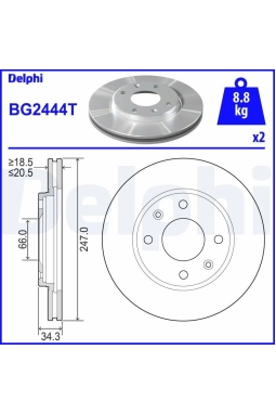 DELPHI BG2444T | Disk On Pt.106-206-306 | 1 Adet