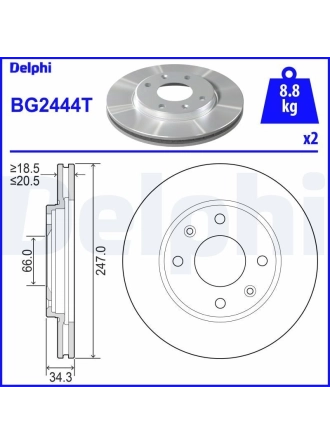 DELPHI BG2444T | Disk On Pt.106-206-306 | 1 Adet