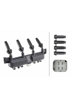 HELLA 5DA193175-441 | Bobin 98-Pt.106-206-306-307-C2-C3 1.4İ 8V Gri