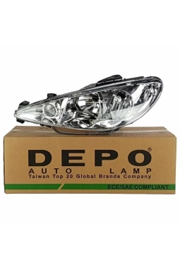 DEPO 550-1121L-LD-EM | Peugeot 206 Sol Far Şeffaf Tip 1998-2011