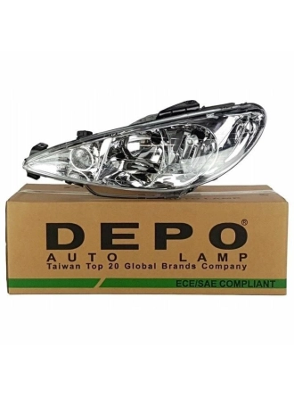 DEPO 550-1121L-LD-EM | Peugeot 206 Sol Far Şeffaf Tip 1998-2011