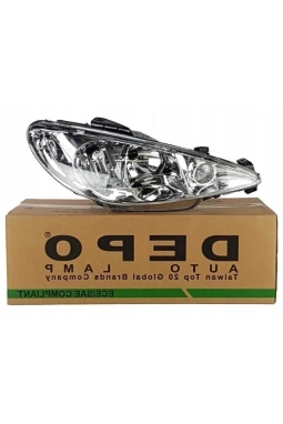 DEPO 550-1121R-LD-EM | Peugeot 206 Sağ Far Şeffaf Tip 1998-2011