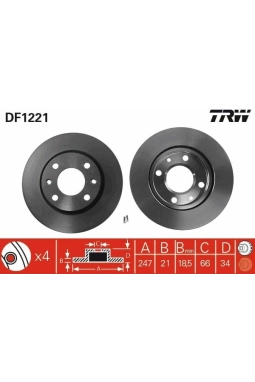 TRW DF1221 | Fren Diski Ön 106 I (1A, 1C) 91-961.4 D 1.0 1.1 1.3 1.6 1.6 1.5 D 1.0 1.5 D 106 II (1A_, 1C_) 96-041.6 S16 1.6 İ 1.5 D 205 I (741A / C) 83-871.9 Gtı 205 II (20A / C) 87-981.9 Gtı 1.9 Gtı 1.8 Xdt 205 Kasa / Egik Arka 90-971.8 Dt 206 Hatch