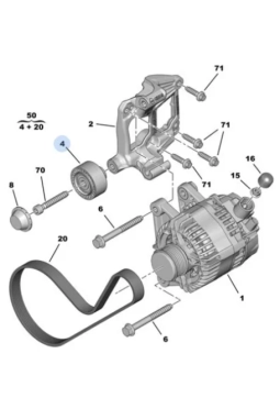MOPAR (PSA) 1611422980 | ALTERNATÖR GERGİ RULMANI   206+  EB MOTOR