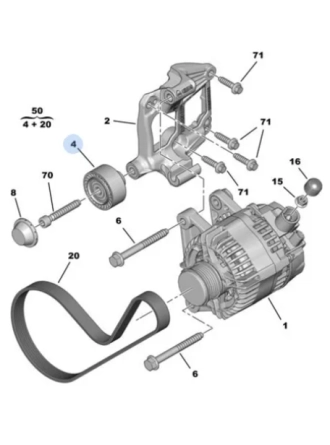 MOPAR (PSA) 1611422980 | ALTERNATÖR GERGİ RULMANI   206+  EB MOTOR
