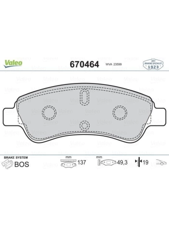 VALEO 670464 | Fren Balata Ön 02-206-207-208-301-307-2008-C2-C3-C4-Partner-Berlingo
