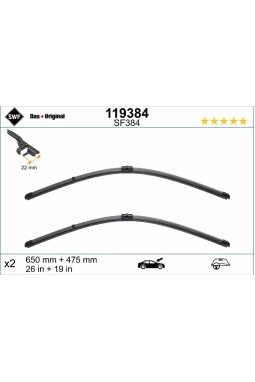 VALEO 119384 | On Silecek Süpürgesi (X2) / (Muz Tipi) Focus II 03-08 C Max 04-10 Ölçü: 650 / 475mm (Swf)