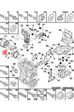 MOPAR (PSA) 1839.H8 | MOTOR TAKOZU SAĞ ÜST(YAĞLI) P307 P308 C4 XSARA 16 16V 20 16V