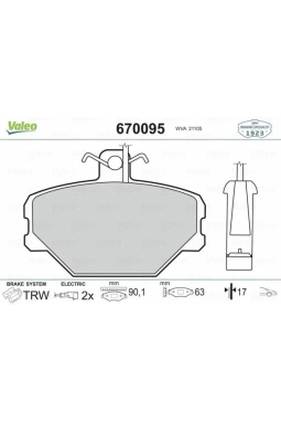 VALEO 670095 | Fren Balata Ön Tempra-Tipo 1.4