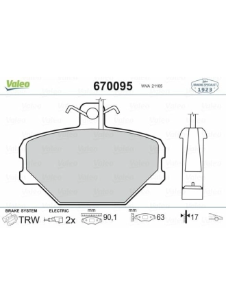 VALEO 670095 | Fren Balata Ön Tempra-Tipo 1.4