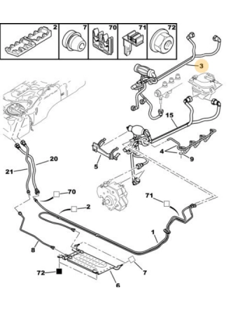 307 5 KAPILI HATCHBACK 1.4 HDi 70 (DV4TD)  YAKIT HORTUMU ORJİNAL