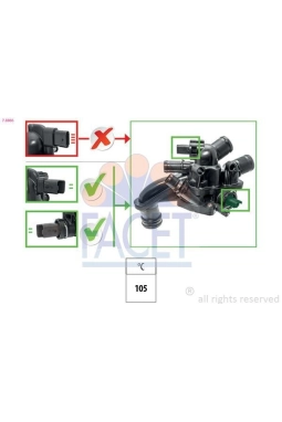 FACET 7.8866 | Termostat Gövdesi Komple 208 308 207 C3 III Ds3 Ep3c 3008 Partner Tepe 207 508 308 5008 C4 C4 II Ds