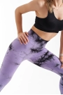 Dikişsiz Push-up Toparlayıcı Mor Batik Tayt