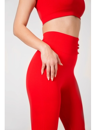 Dikişsiz Push-up Toparlayıcı Kısa Kollu Kırmızı Renk Spor Takım
