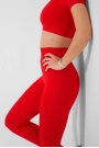 Dikişsiz Push-up Toparlayıcı Kısa Kollu Kırmızı Renk Spor Takım