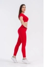 Dikişsiz Push-up Toparlayıcı Kısa Kollu Kırmızı Renk Spor Takım