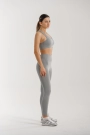 Dikişsiz Pusph-up Toparlayıcı Fitilli Spor Bra Gri Takım