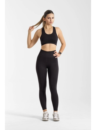 Dikişsiz ToparIayıcı Siyah Spor Bra