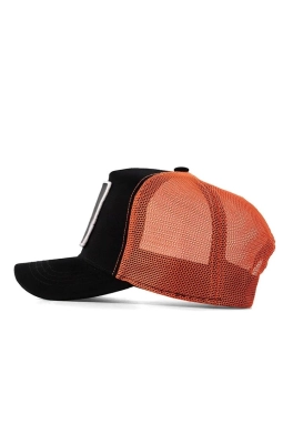 BlackBörk Preium Trucker 7 Numara Logolu Unisex Siyah-Turuncu Şapka