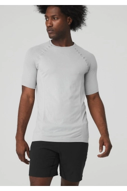 AloYoga Actiwear Seamless Kısa Kol Gri T-Shirt