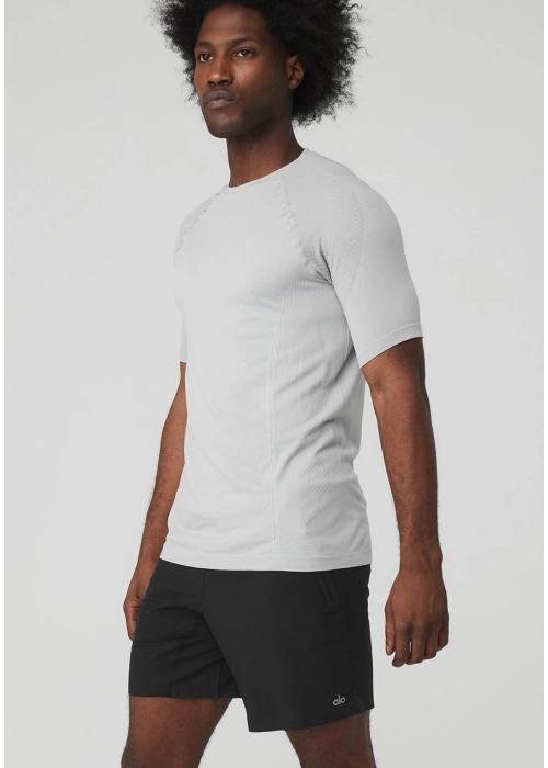 AloYoga Actiwear Seamless Kısa Kol Gri T-Shirt