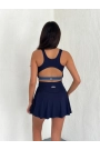 Alo Yoga Şortlu Etek Tulum Büstiyer Lacivert Takım