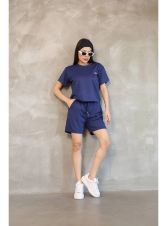 Alo Yoga Şort T-shirt Lacivert Takım