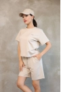 Alo Yoga Şort T-shirt Krem Takım