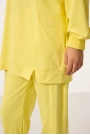 O Yaka Basic Oversize Kadın Limon Eşofman Tunik Takım