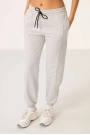 O Yaka Basic Oversize Kadın Gri Melanj Eşofman Tunik Takım