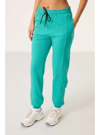 O Yaka Basic Oversize Deniz Yeşil Kadın Eşofman Tunik Takım 