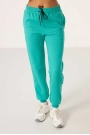 O Yaka Basic Oversize Deniz Yeşil Kadın Eşofman Tunik Takım 