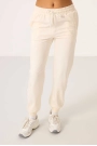 O Yaka Basic Oversize  Ekru Kadın Eşofman Tunik Takım