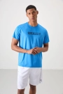 Femora O Yaka Standart Kalıp Saks Mavi Aktif Spor Erkek T-Shirt